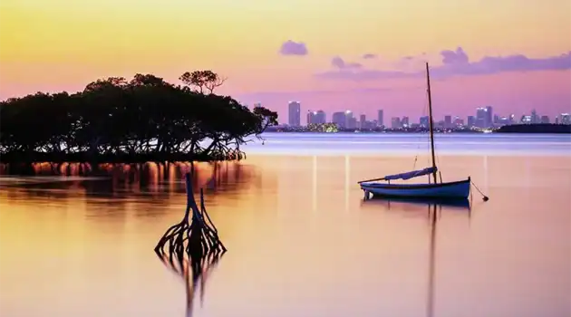 Biscayne Bay early evening Miami