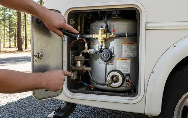 RV water heater valves