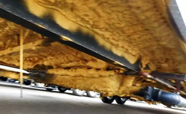 Spray foam RV underbelly