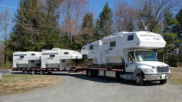 RV Transport truck camper