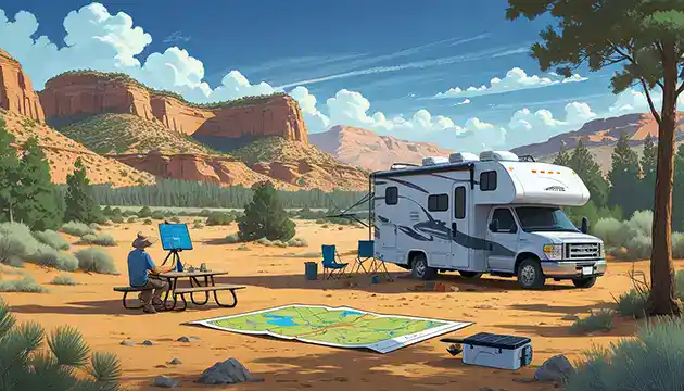 man setting up solar charging boondocking