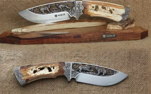 pair of knives engraved