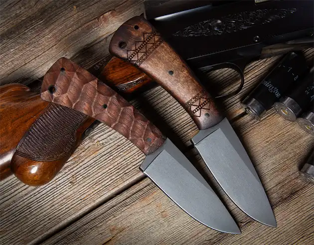 pair of knives with shotgun